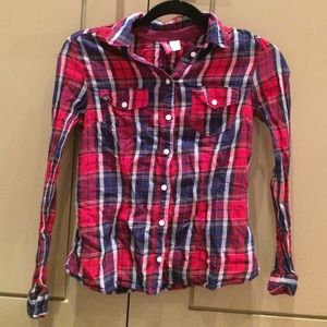 Plaid shirt button down