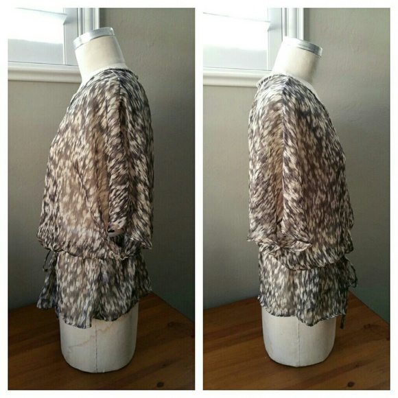 Converse Gray & Cream Chiffon Blouse - Picture 2 of 3