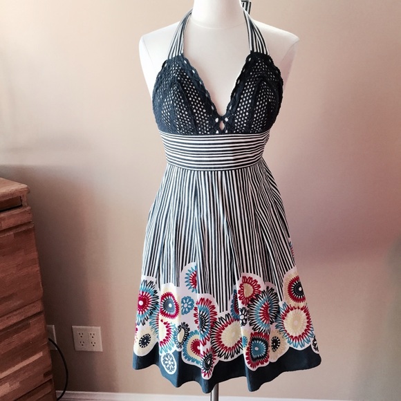 Lyndia Procanik Dresses & Skirts - Lyndia Procanik Navy Blue Stripe Dress
