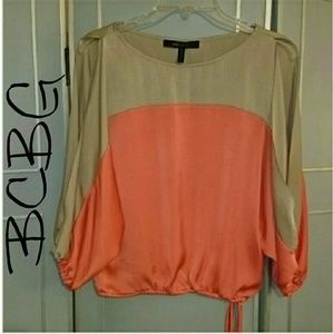 BCBG Coral Color Block Shirt