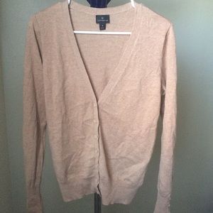 V-neck camel cardigan