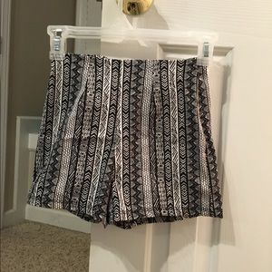 Tribal print high wasted shorts.