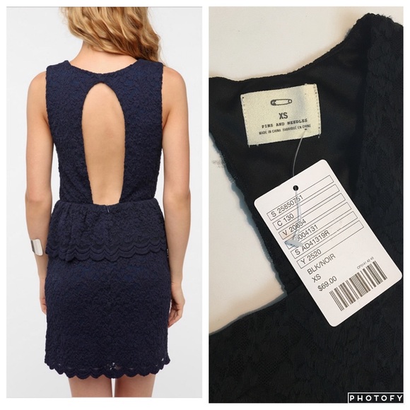 Urban Outfitters Dresses & Skirts - *NWT* Black Peplum Lace Dress