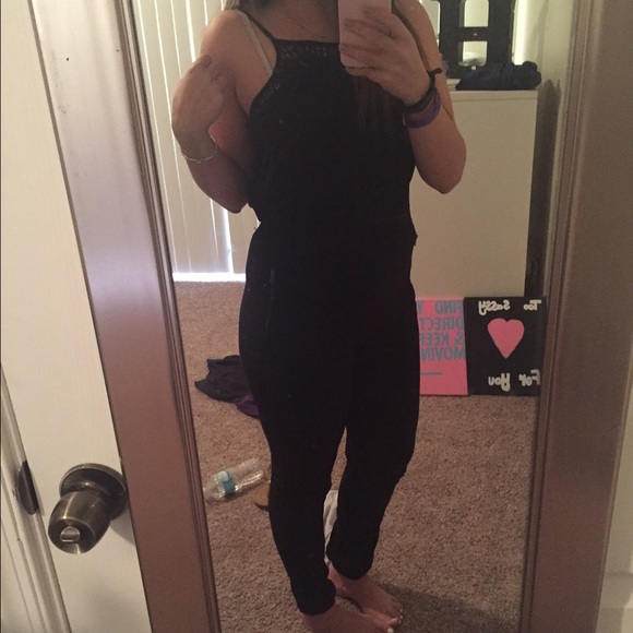 MAKE OFFERS BLACK JUMPSUIT - Picture 1 of 4