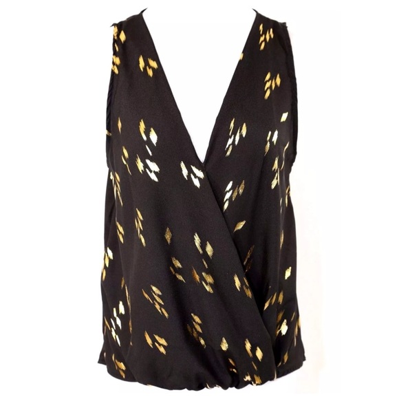 En Creme Tops - ‼️LAST CALL PRICE FIRM BlackGold Foil Blouse Top