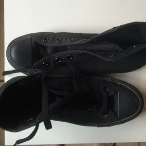 Black on black Converse shoes