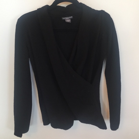 Cozy cashmere faux-wrap sweater