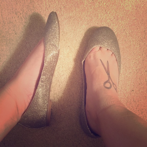 Steve Madden ballet flats gold sparkly