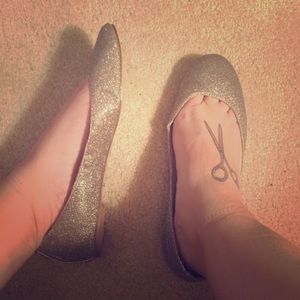 Steve Madden ballet flats gold sparkly