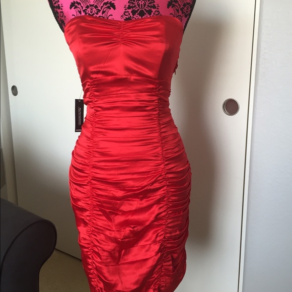 Red mini dress