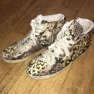 Snake skin high top sneakers!