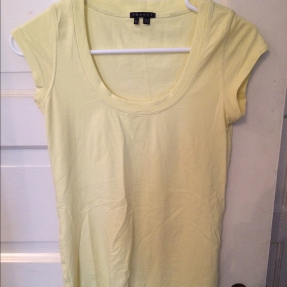 Theory Yellow Short Sleeve Shirt