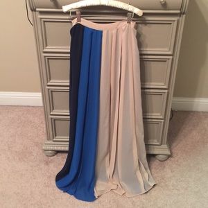 Color Block Maxi Skirt