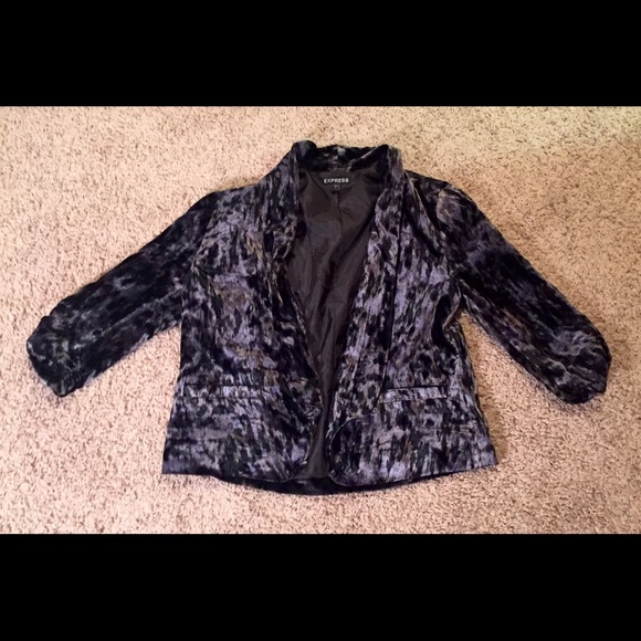 Express Velour 3/4 Sleeve Blazer