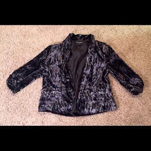 Express Velour 3/4 Sleeve Blazer