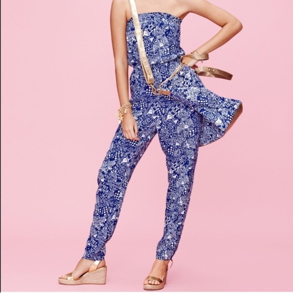 Lilly Pulitzer for Target Pants - Lily Pulitzer blue koi strapless romper