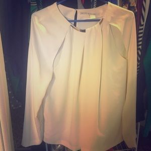 Ivory Rachel Roy Blouse with Gold Neck Plate