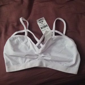 White LF NWT caged bralette OS
