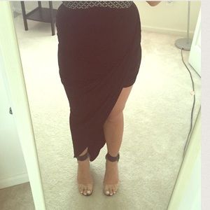 Black asymmetrical skirt