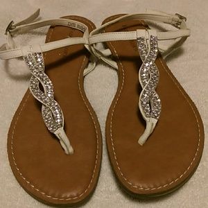 Ladies sandals size 11 faded glory with rhinestone