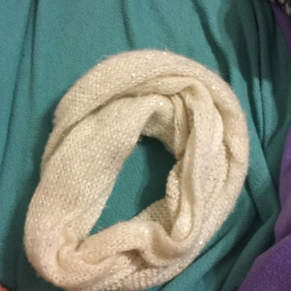 off-white scarf wth sequins