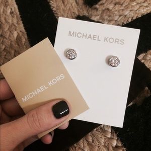Michael Kors Zirconia Silver Stud Earrings MKJ4705
