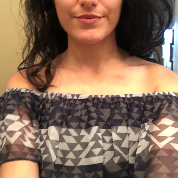 Anthropologie Off the Shoulder Silk Top