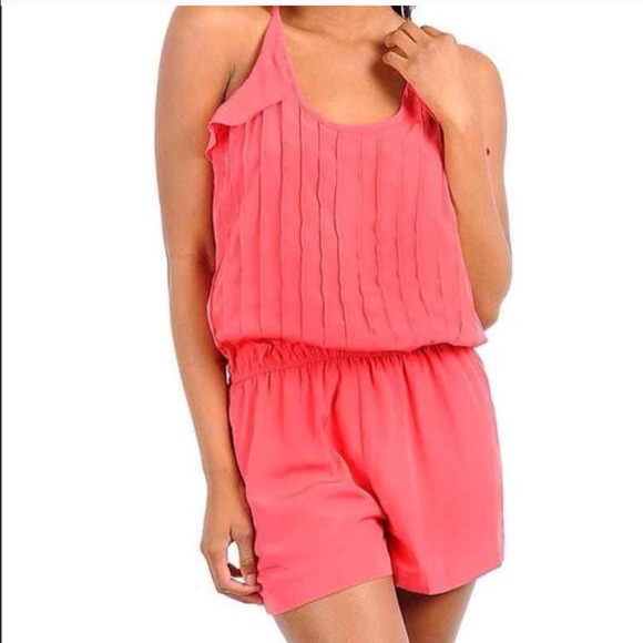 Coral one pc romper!!