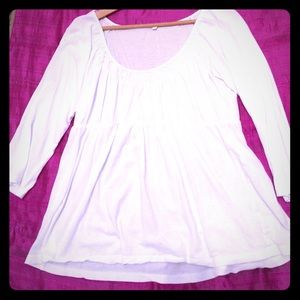 J CREW baby doll white cotton top