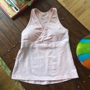 Light pink lulu lululemon yoga top with pads!