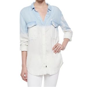Rails - Long Sleeve Blue/White Ombré Blouse
