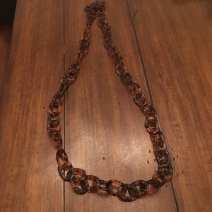Long tortoise shell chain necklace