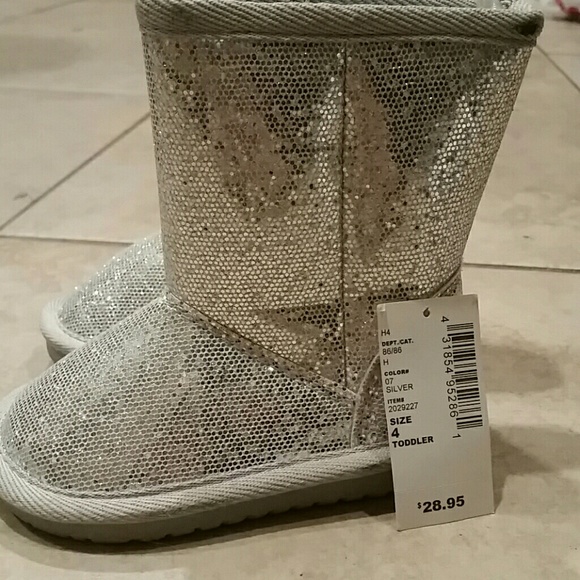 New Toddler Size 4 Silver glitter boots boots