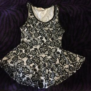 Floral black and white shirt