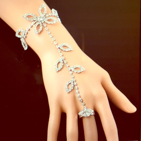 Jewelry - PAIR❗️Diamond Bling Homecoming Flower Arm Bracelet