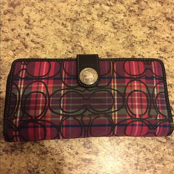 Coach tartan signature wallet
