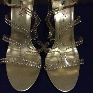 Gold & Rhinestone studded heels