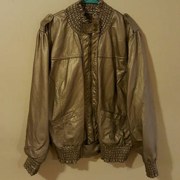 Metallic Faux leather  jacket