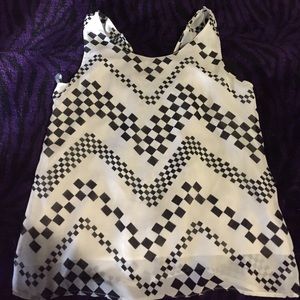 Black and white checkered blouse