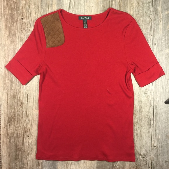 Ralph Lauren Tops - NWT Ralph Lauren red & brown faux suede blouse