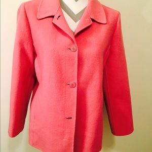 Strawberry pink wool coat