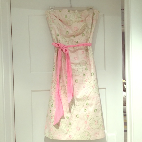 Strapless knee length dress
