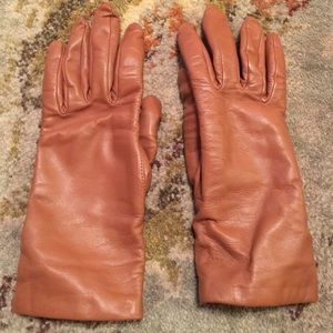 Lands End brown leather gloves