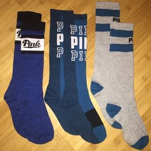3 pairs of knee high PINK socks