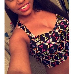 Bright Abstract Crop Top