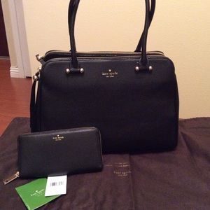 KATE SPADE BLACK SATCHEL AND WALLET