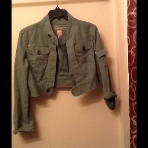 Olive green crop jacket