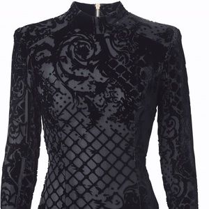 SOLD BALMAIN H&M Size 6 velvet mini dress