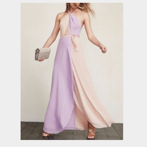 Reformation Dresses & Skirts - Peach and lavender colorblocked dress