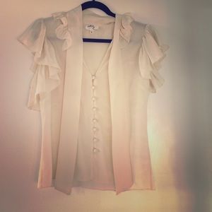 Milly Silk Tuxedo Blouse
